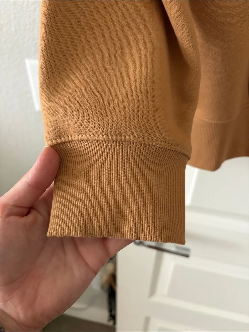 The North Face Men's Pullover Hoodie - Almond Butter with Black Logo